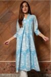 Sky Blue Cotton Kurti Gown
