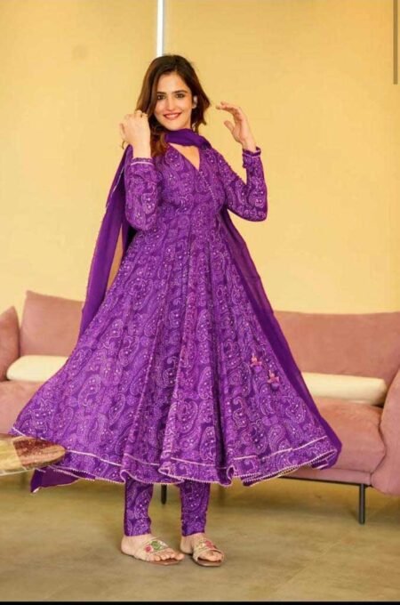 Lavender Anarkali Gown